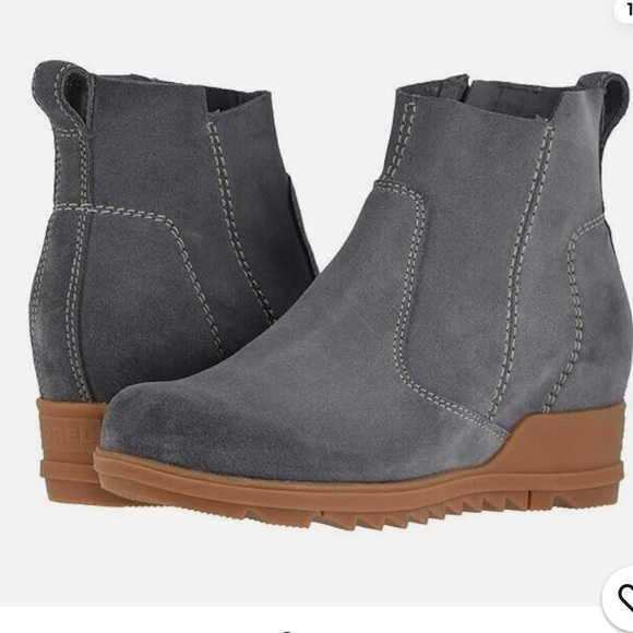 Women’s SOREL Evie grey suede waterproof wedge bootie- Size 7.5 - Picture 1 of 12